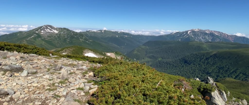 三俣蓮華岳より黒部五郎岳・雲の平・薬師岳